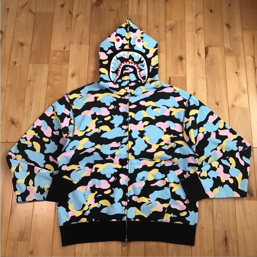 Bape Multicolor Camo Hooded Jacket